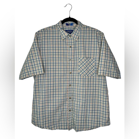 Pendleton Men’s Plaid Trent Fitted Short Sleeve Button Up Shirt size Large - Picture 1 of 6